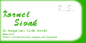 kornel sivak business card