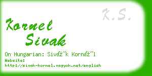 kornel sivak business card